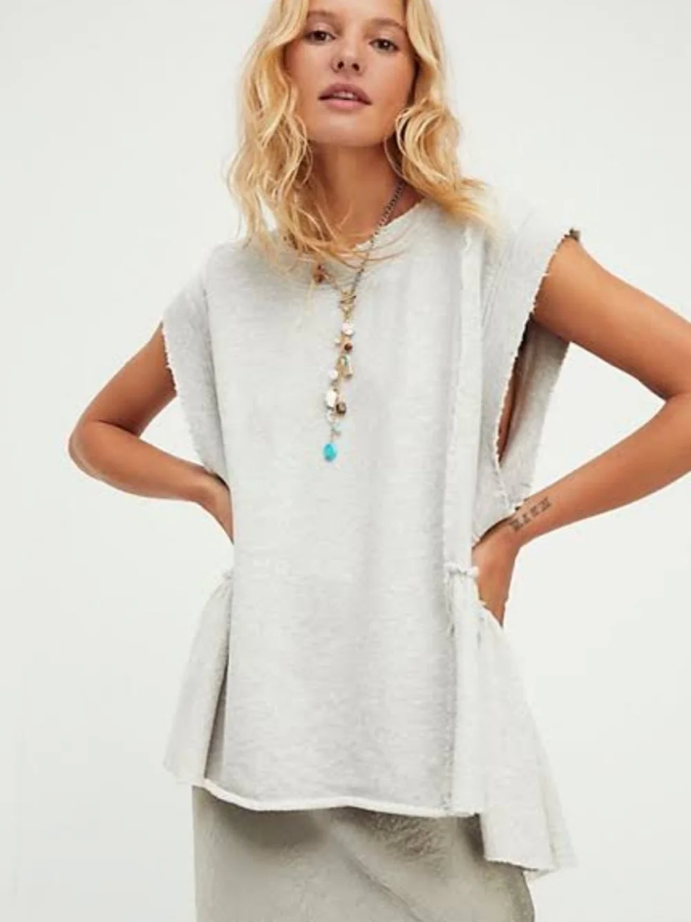 Free People We The Free Danny Pullover Sand Grey XL
